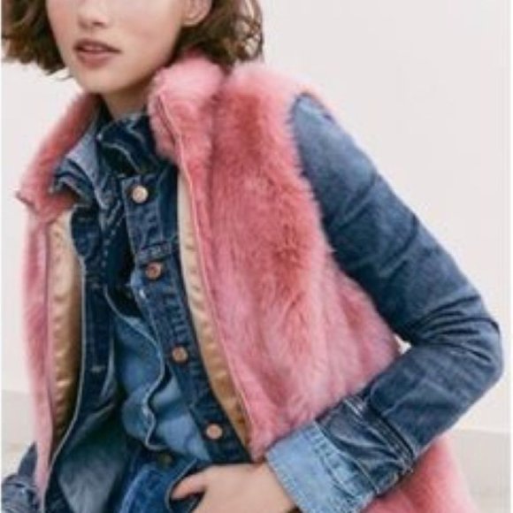 J.Crew Faux Fur Vest, Dusty Rose, NWOT - Picture 15 of 15